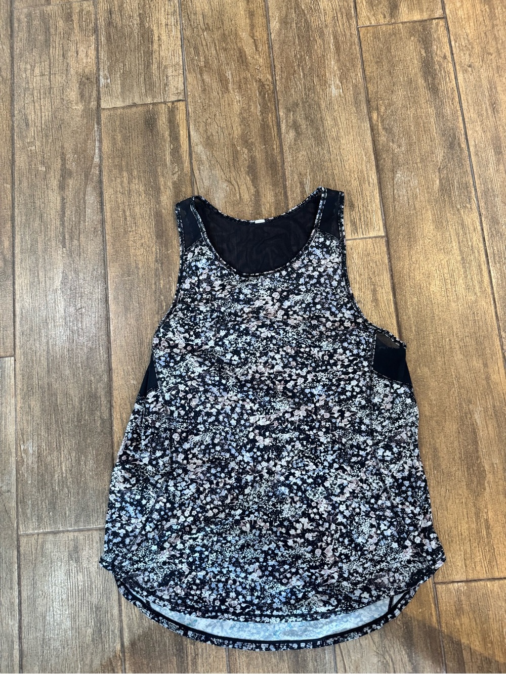 lululemon athletica Black Floral-Print Scoop Tank